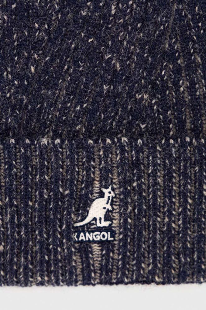 Шапка з домішкою вовни Kangol колір синій фото 3