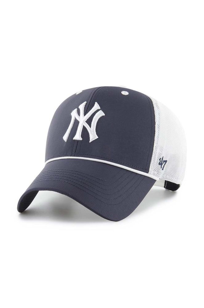 Кепка з домішкою вовни 47brand MLB New York Yankees колір синій з аплікацією