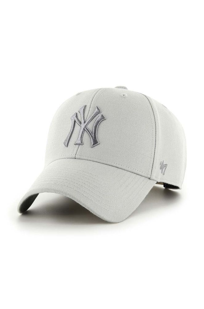 Кепка з домішкою вовни 47brand MLB New York Yankees колір сірий з аплікацією (3277902)