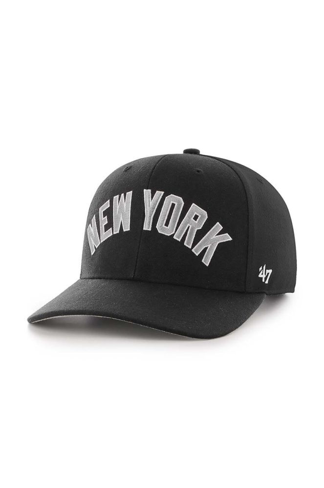 Кепка з домішкою вовни 47brand MLB New York Yankees колір чорний з аплікацією (3278184)