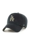 Бавовняна бейсболка 47brand MLB Los Angeles Dodgers колір чорний з аплікацією (3277925)