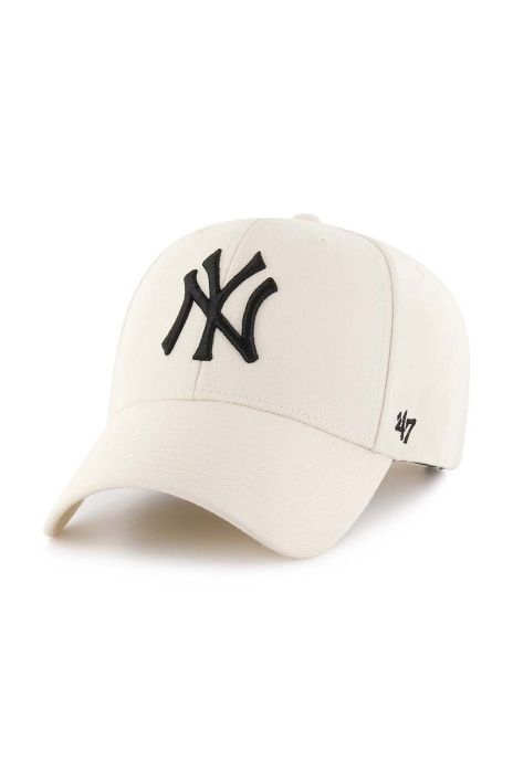 Кепка з домішкою вовни 47brand MLB New York Yankees колір бежевий з аплікацією (3255318)