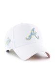 Кепка з домішкою вовни 47brand MLB Atlanta Braves колір білий з аплікацією