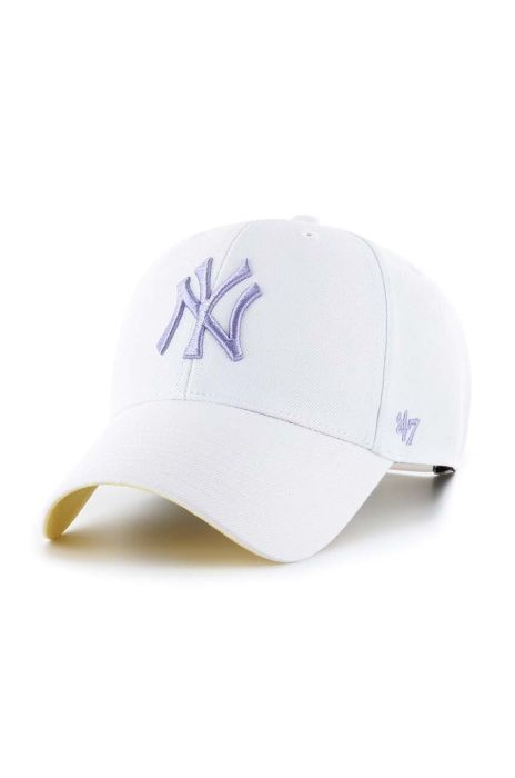Кепка з домішкою вовни 47brand MLB New York Yankees колір білий з аплікацією (3318288)