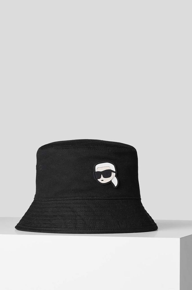 Двосторонній бавовняний капелюх Karl Lagerfeld колір чорний з бавовни (3068137)