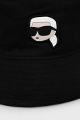 Двосторонній бавовняний капелюх Karl Lagerfeld колір чорний з бавовни (3068137)