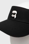 Козирок від сонця Karl Lagerfeld колір чорний з аплікацією