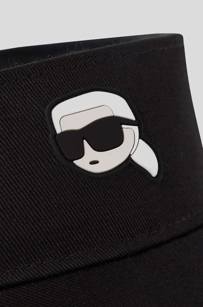 Козирок від сонця Karl Lagerfeld колір чорний з аплікацією фото 3