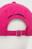 Кепка Karl Lagerfeld колір рожевий з аплікацією