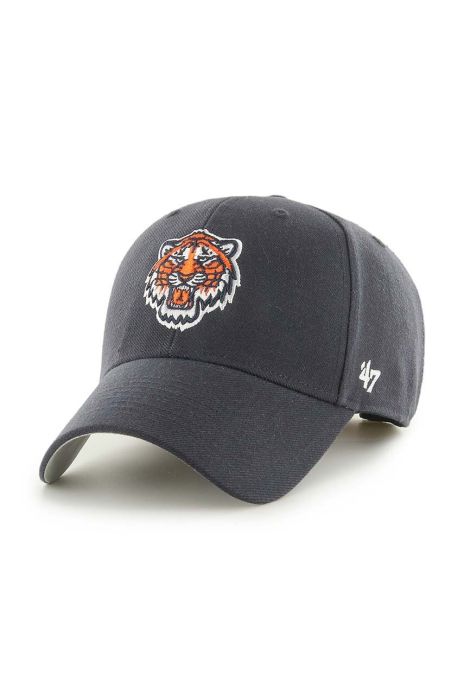 Кепка з домішкою вовни 47brand MLB Detroit Tigers колір синій з аплікацією