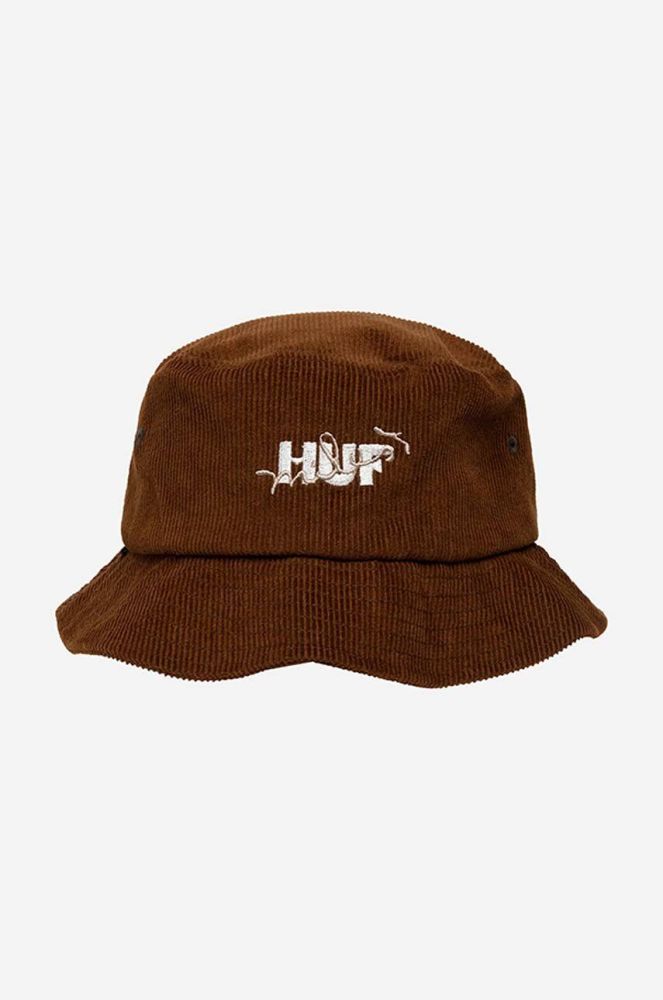 Бавовняний капелюх HUF Get Up With It Cord колір коричневий з бавовни