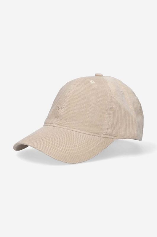 Вельветова кепка Wood Wood колір бежевий однотонна 12130810.9016-WARMBEIGE