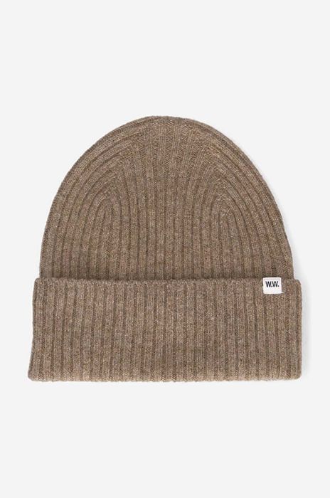 Вовняна шапка Wood Wood Luca колір коричневий вовна 12230812.9052-LIGHTGREY