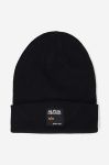 Шапка Alpha Industries Label Beanie колір чорний 118934.03-black Шапка Alpha Industries Label Beanie колір чорний 118934.03-black