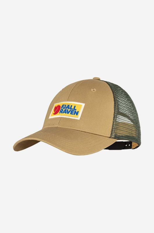 Кепка Fjallraven колір коричневий з аплікацією F78139.232-232