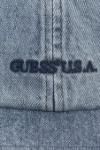 Бавовняна бейсболка Guess Washed Denim Dad однотонна M3GZ17.D50J0-F7XQ колір блакитний