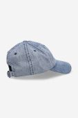 Бавовняна бейсболка Guess Washed Denim Dad однотонна M3GZ17.D50J0-F7XQ колір блакитний
