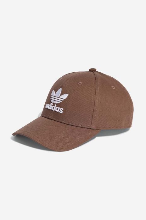 Бавовняна бейсболка adidas Originals колір коричневий з аплікацією IB9970.M-brown