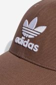 Бавовняна бейсболка adidas Originals колір коричневий з аплікацією IB9970.M-brown