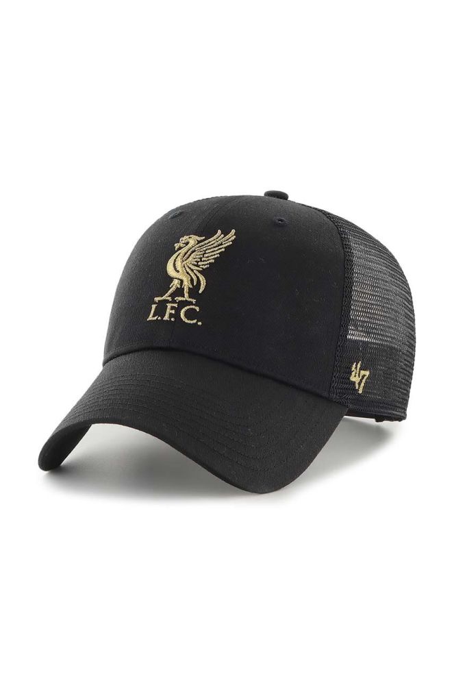 Кепка 47brand EPL Liverpool FC колір чорний з аплікацією (3452746)