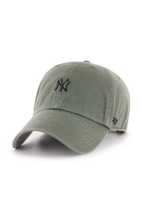 Бавовняна бейсболка 47brand MLB New York Yankees колір зелений з аплікацією (3453082)