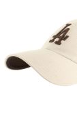 Бавовняна бейсболка 47brand MLB Los Angeles Dodgers колір бежевий з аплікацією (3452811)