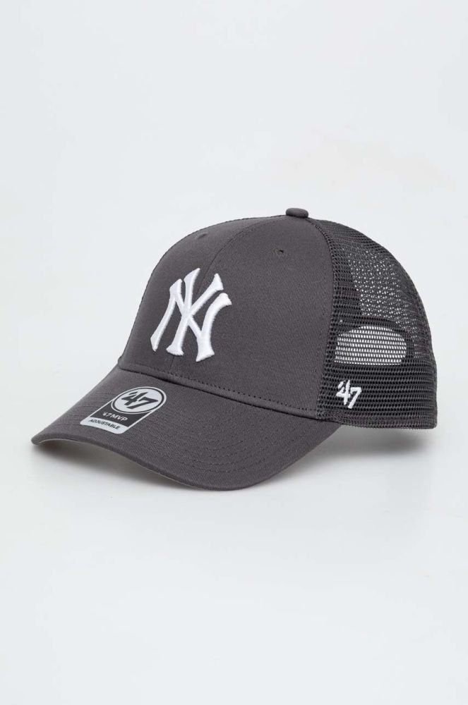 Кепка 47brand MLB New York Yankees колір сірий з аплікацією (3599782)