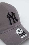 Бавовняна бейсболка 47brand MLB New York Yankees колір сірий з аплікацією (3599584)