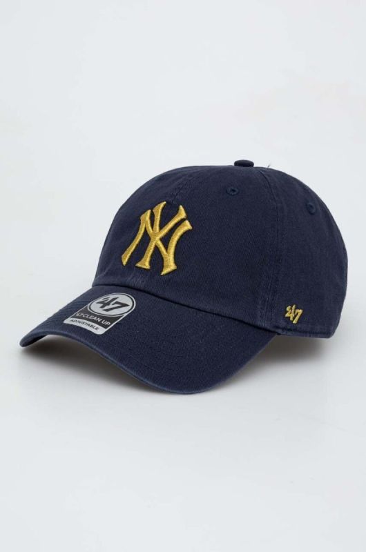 Бавовняна бейсболка 47brand MLB Los Angeles Dodgers колір синій з аплікацією (3599581)