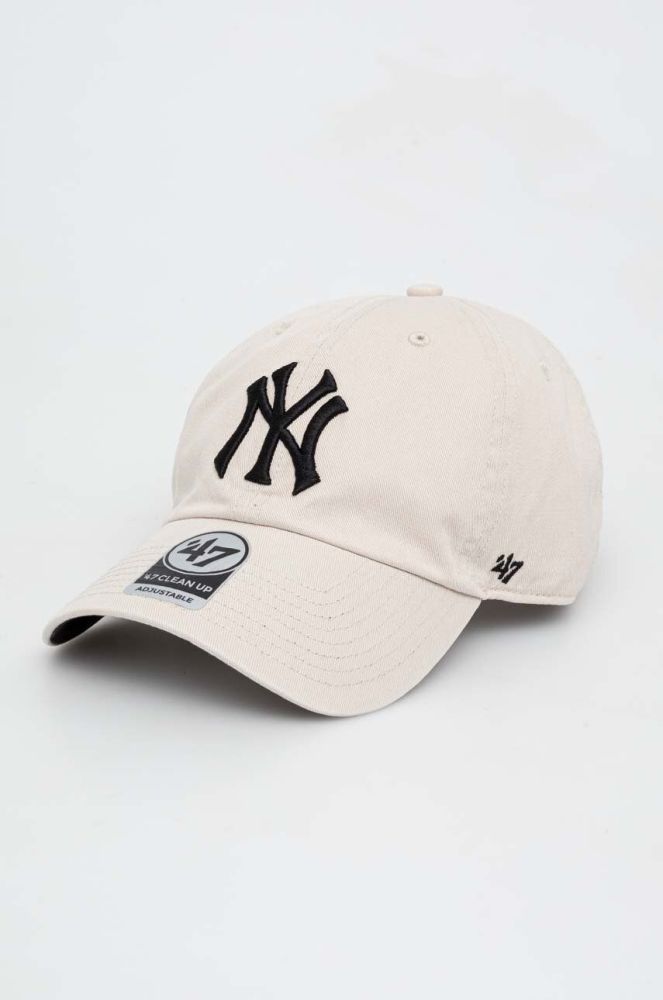 Кепка 47brand MLB New York Yankees колір бежевий з аплікацією (3599738)