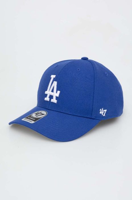 Кепка з домішкою вовни 47brand MLB Los Angeles Dodgers з аплікацією колір блакитний