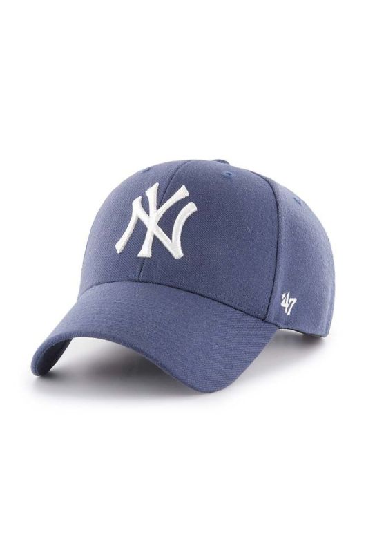 Кепка з домішкою вовни 47brand MLB New York Yankees колір фіолетовий з аплікацією