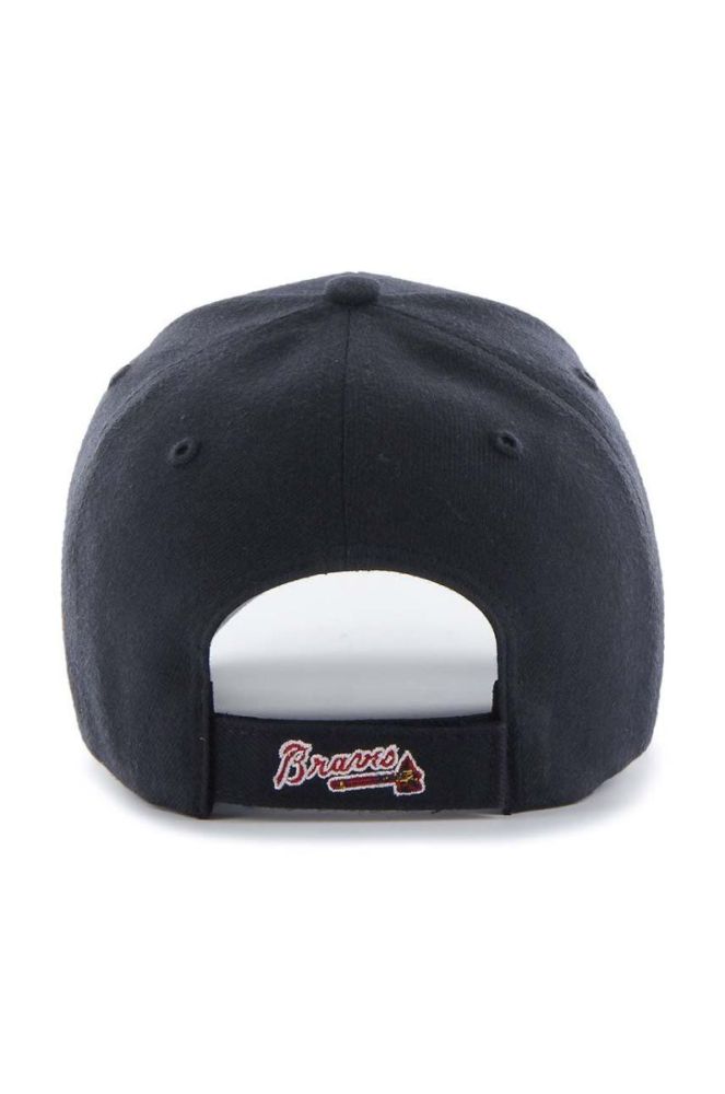 Кепка з домішкою вовни 47brand MLB Atlanta Braves колір синій з аплікацією фото 2