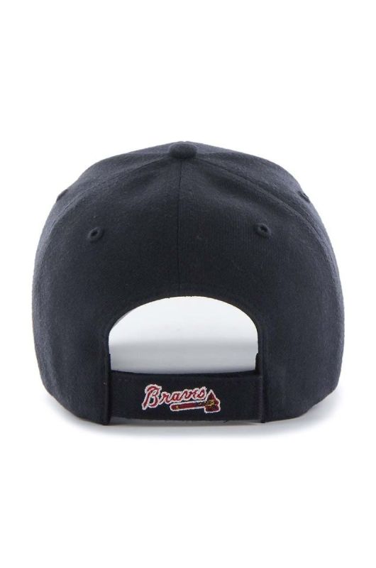Кепка з домішкою вовни 47brand MLB Atlanta Braves колір синій з аплікацією фото 2