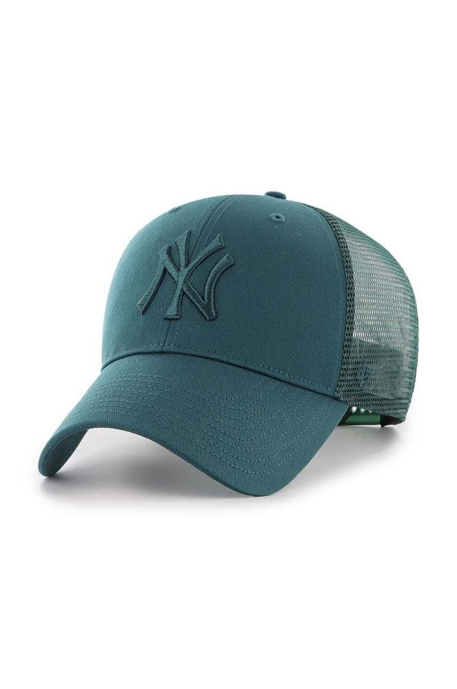 Кепка 47brand MLB New York Yankees колір бірюзовий з аплікацією