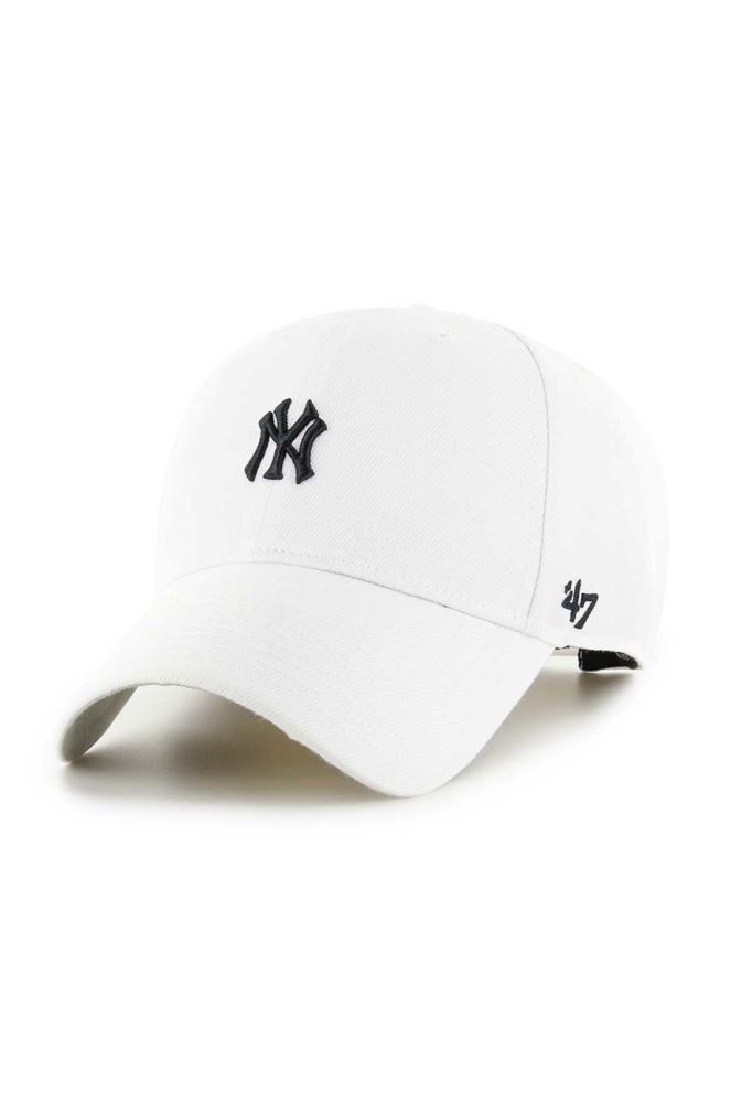 Кепка з домішкою вовни 47brand MLB New York Yankees колір білий з аплікацією (3452622)