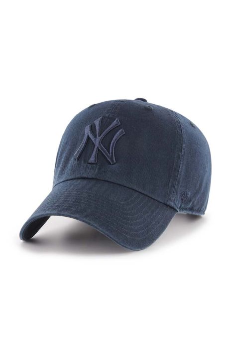 Бавовняна бейсболка 47brand MLB New York Yankees колір синій з аплікацією (3452624)