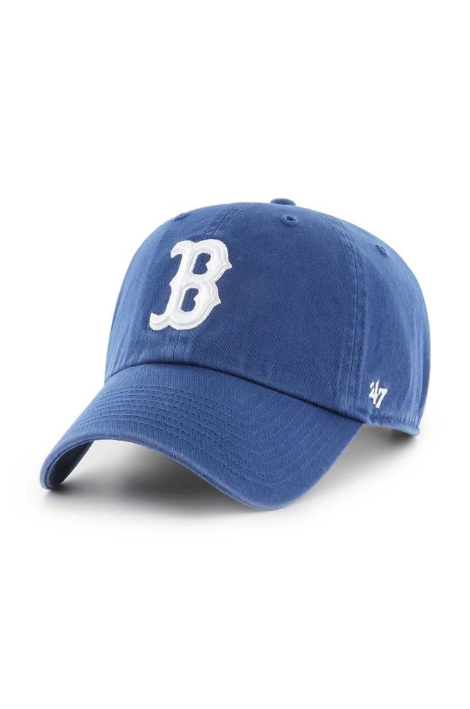 Бавовняна бейсболка 47brand MLB Boston Red Sox колір синій з аплікацією (3452812)