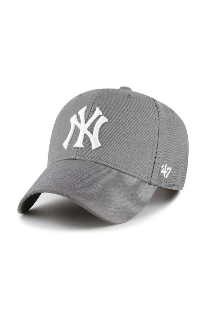 Кепка з домішкою вовни 47brand MLB New York Yankees колір сірий з аплікацією (3452631)