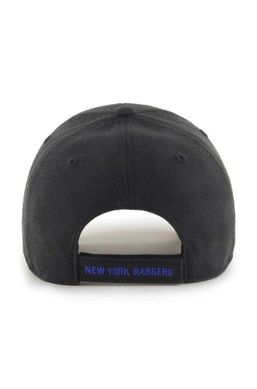 Бавовняна бейсболка 47brand NHL New York Rangers колір чорний з аплікацією фото 2