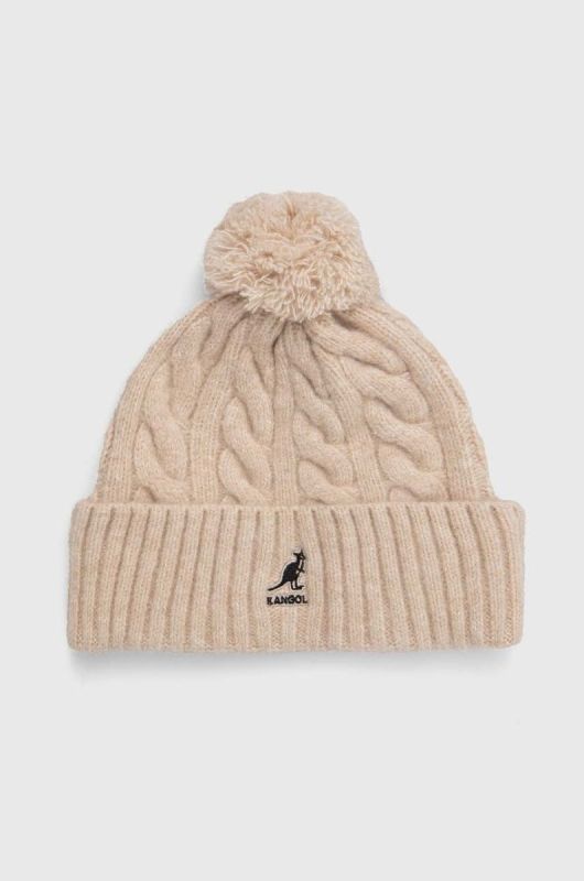 Шапка з домішкою вовни Kangol колір бежевий