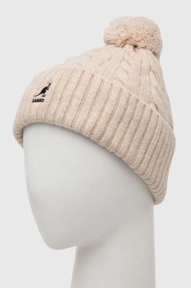 Шапка з домішкою вовни Kangol колір бежевий фото 2