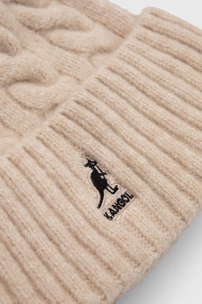 Шапка з домішкою вовни Kangol колір бежевий фото 3