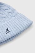 Шапка з домішкою вовни Kangol з товстого трикотажу колір блакитний