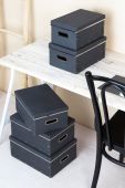 Bigso Box of Sweden набір ящиків для зберігання Joachim (5-pack) колір чорний Bigso Box of Sweden набір ящиків для зберігання Joachim (5-pack) колір чорний