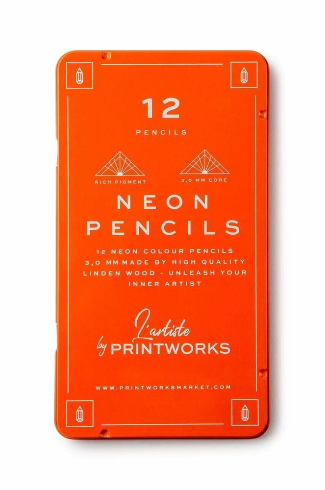 Комплект олівців у футлярі Printworks Neon 12-pack колір барвистий