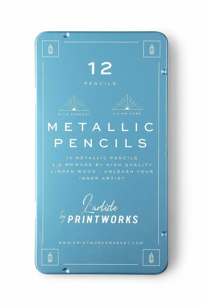 Комплект олівців у футлярі Printworks Metallic 12-pack колір барвистий