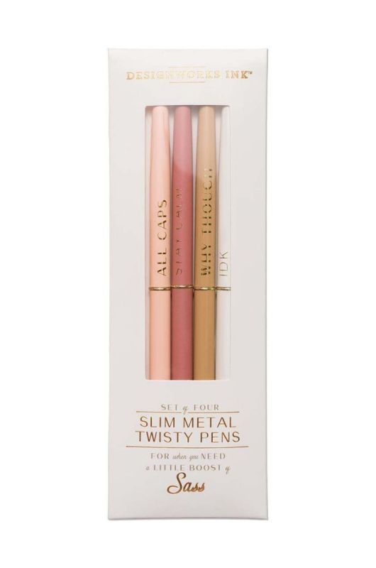 Набір ручок Designworks Ink Twisty Slim Metal Pens 3-pack колір барвистий