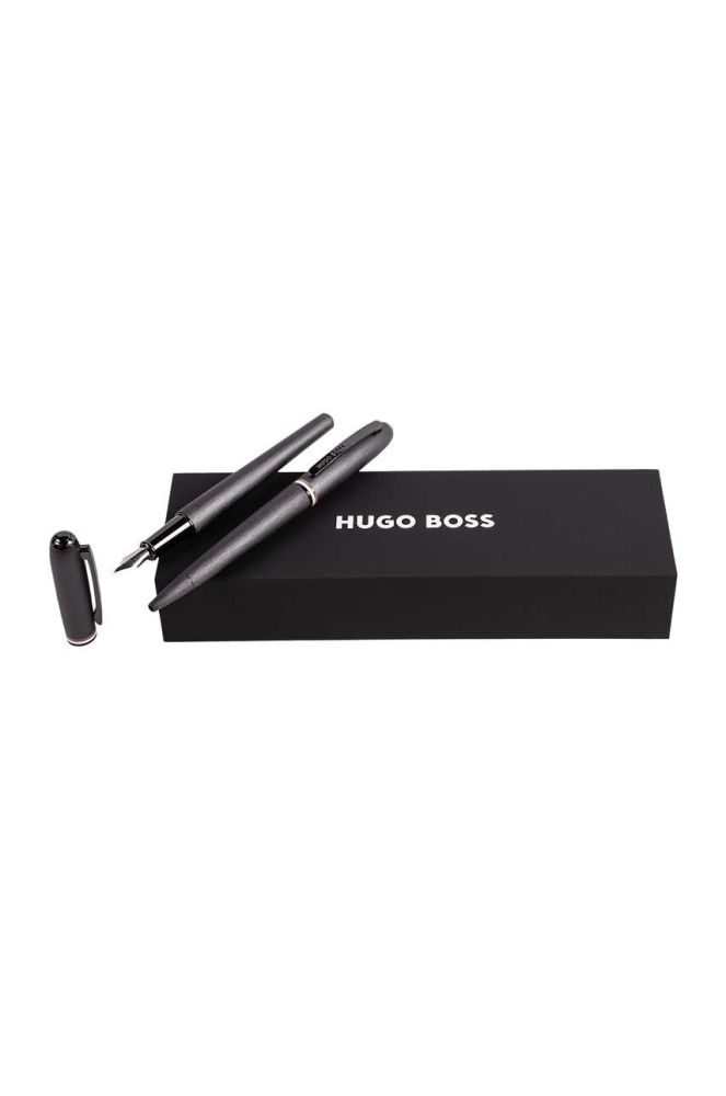 Набір: перо та ручка Hugo Boss Set Contour Iconic колір чорний