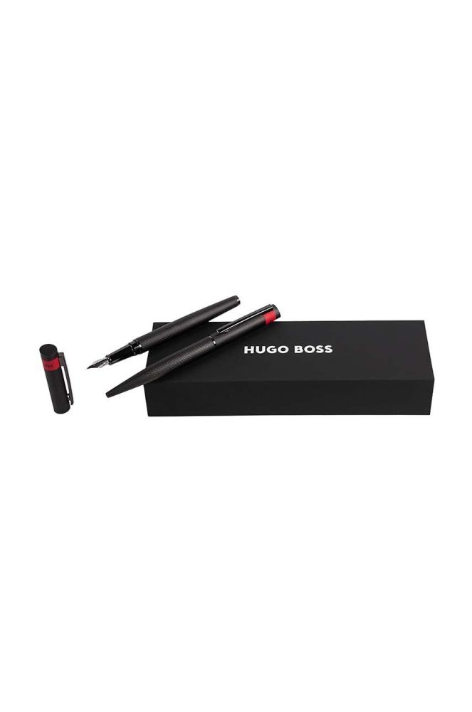 Набір: перо та ручка Hugo Boss Set Loop Diamond колір чорний